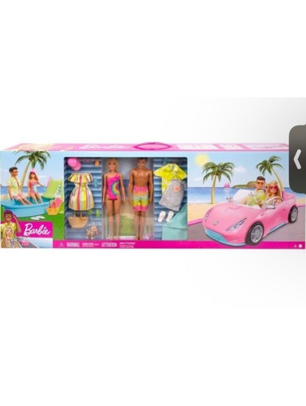 NIB Barbie & Ken blitz dolls w/convertible car pool clothes playset